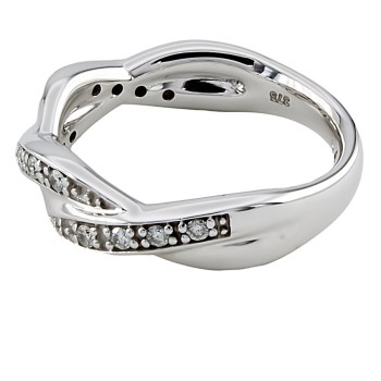 9ct white gold Diamond Band Ring size L